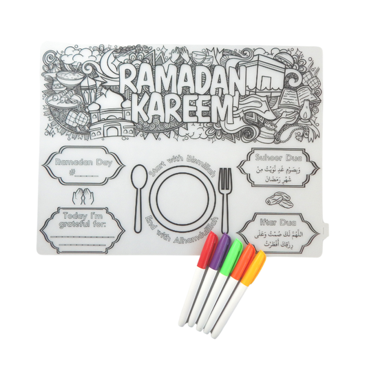 Ramadan Doodle & Color Silicone Placemat