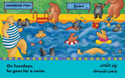 Bear About Town (Bilingual Arabic & English)