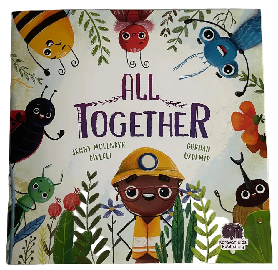 islamic Children's book titled 'All Together' with colorful illustrations on a white background