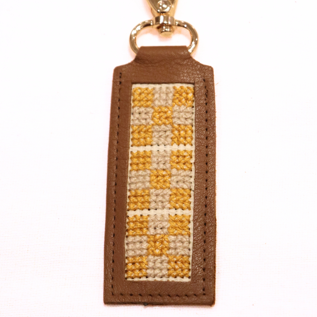 Leather Key Fob: Green