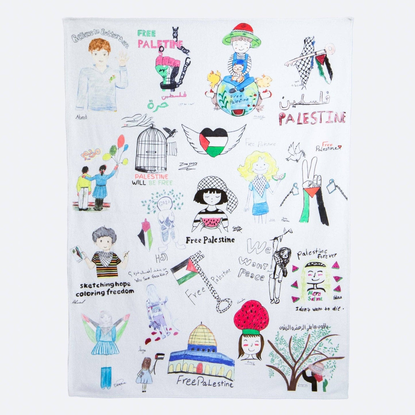 Children Of Palestine - Art Blanket